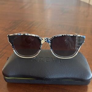 KREWE Webster nylon Milano to Crystal sunglasses white blue black tan $285